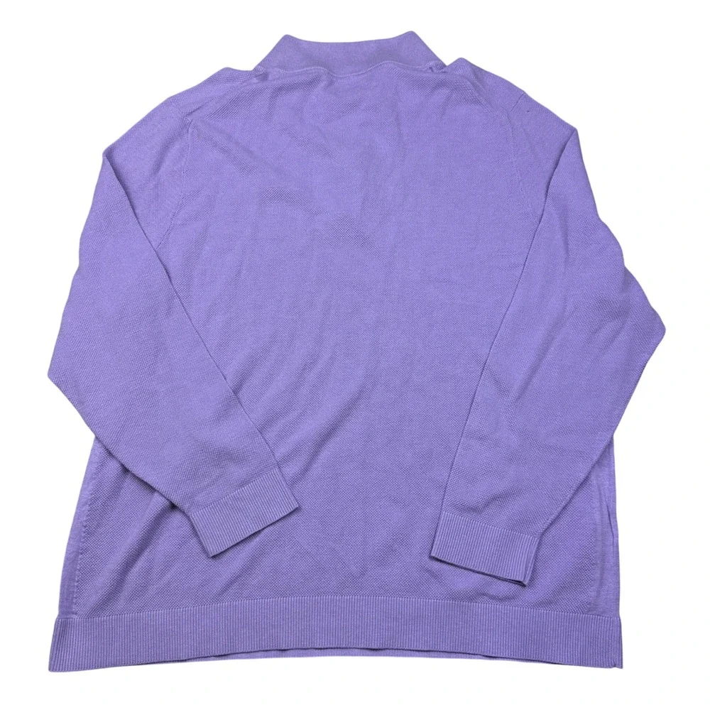 Tommy Bahama Mens Purple Coolmax Cotton Quarter Zip Sweater Knit Pullover 3XL